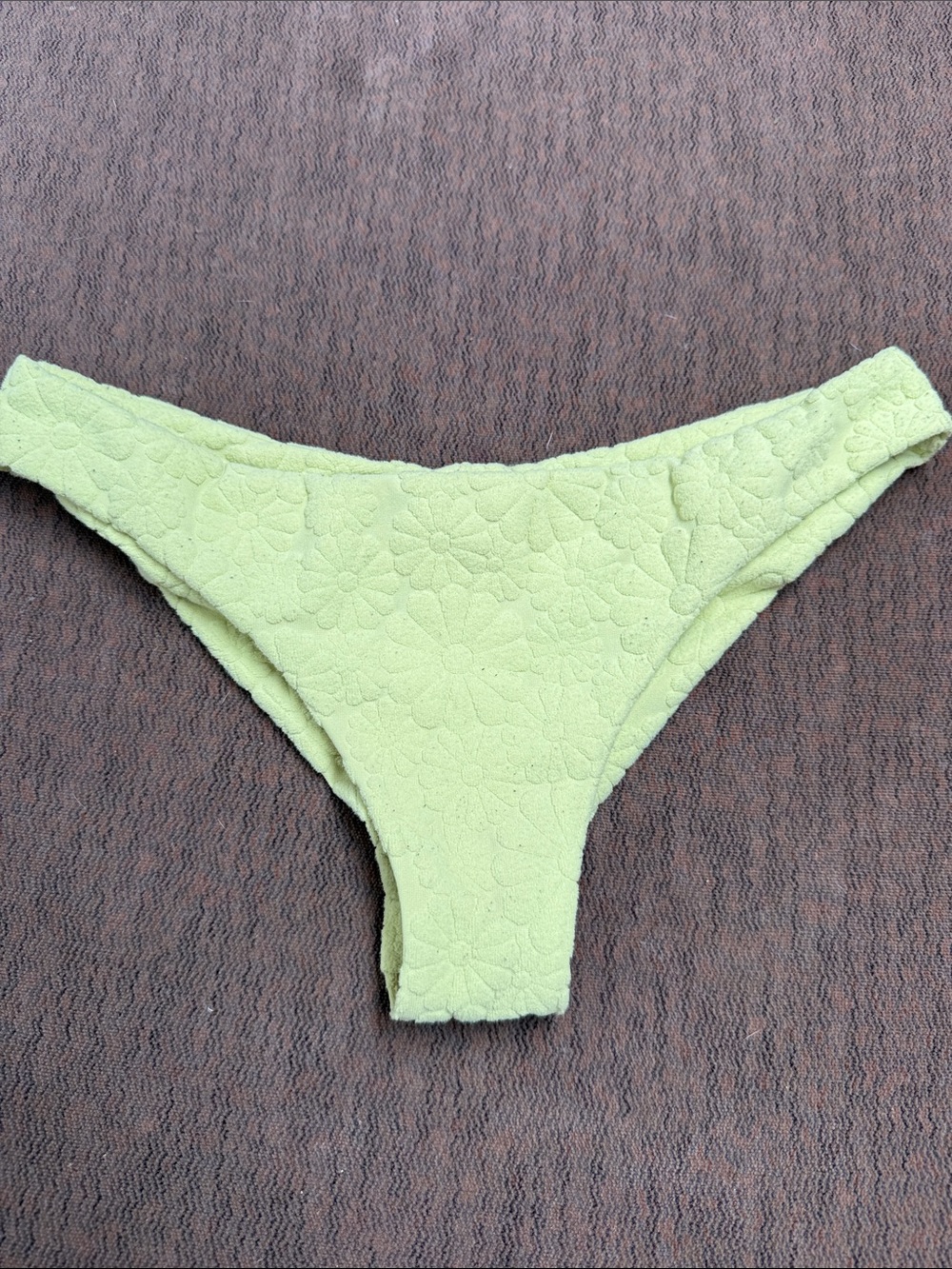 Women's Lime Green Textured Bikini Bottom